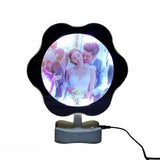 Magic Mirror Flower Shape with Photo, Personalized Magic LED Mirror with Photo