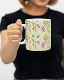 Elegant Flower Pattern Tea Cup Design | Delicate Floral Art for a Charming Sip