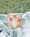 Elegant Flower Pattern Tea Cup Design | Delicate Floral Art for a Charming Sip